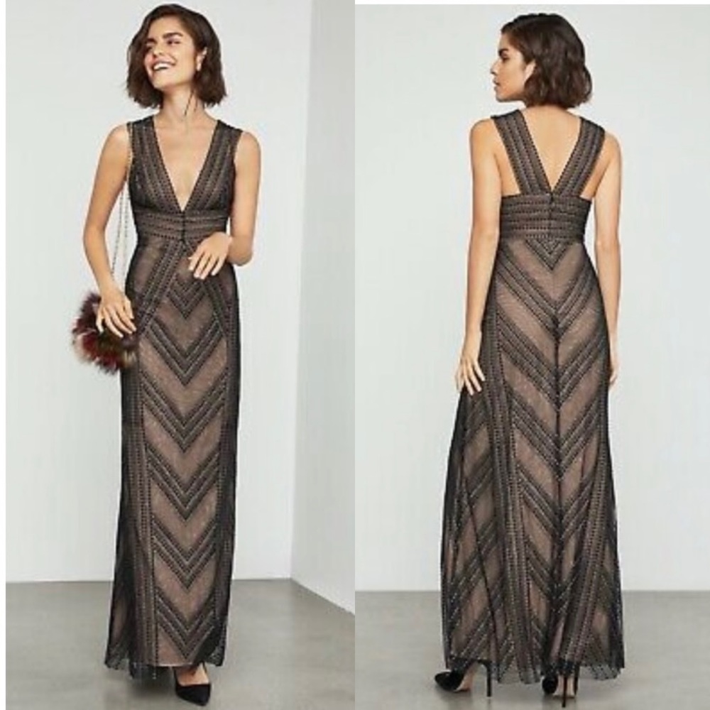 BCBG MAXAZARIA CHEVRON GOWN